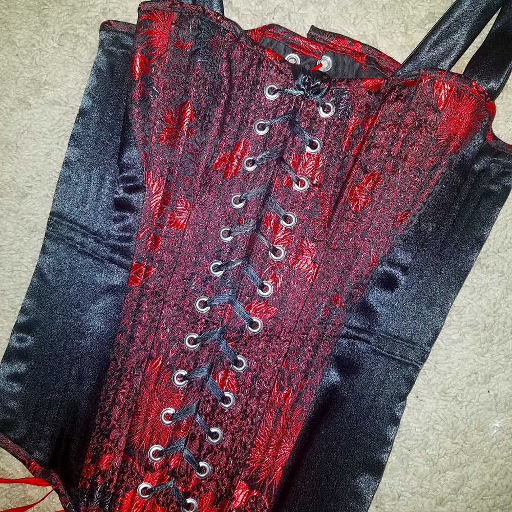Heavy steel double boned corset. OOAK.